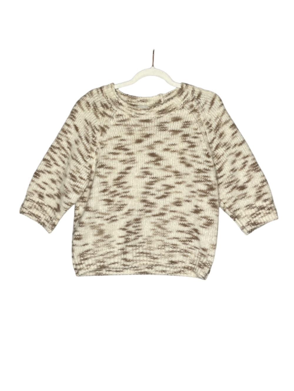 Tanya Taylor Alpaca Wool Sweater L Cream Taupe Chunky Knit - Picture 3 of 11